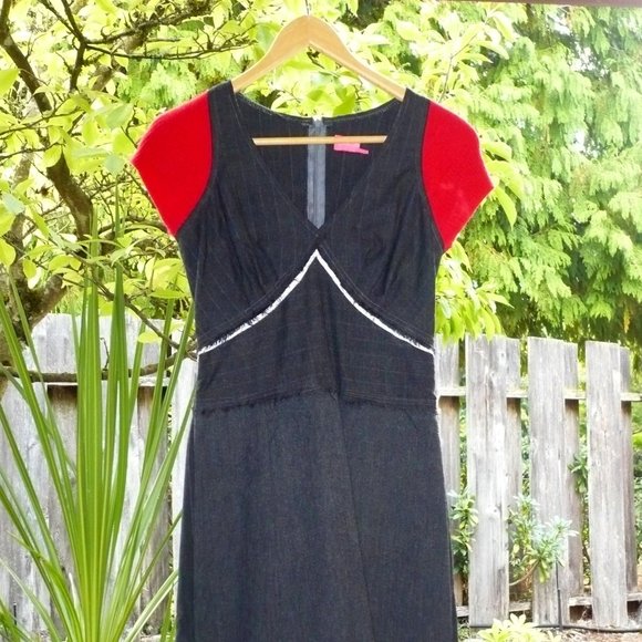 Whimsigoth Wool Knit Red Cap Sleeve Dress - Picture 1 of 13